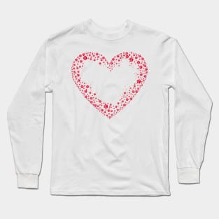 Red Heart from Paw Prints Long Sleeve T-Shirt